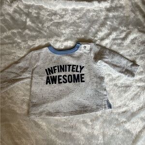 Infinitely Awesome Speckled Light Gray Baby Top